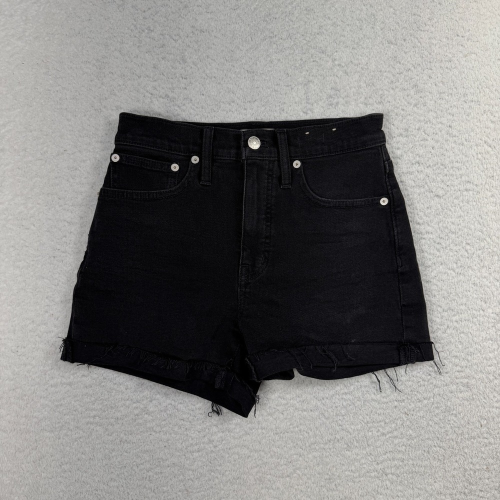 Madewell High Rise Denim Shorts Black Size 23 (W26) Stretch EUC Summer Beach